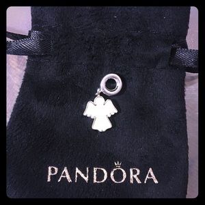 Authentic White Enamel Pandora Angel Charm